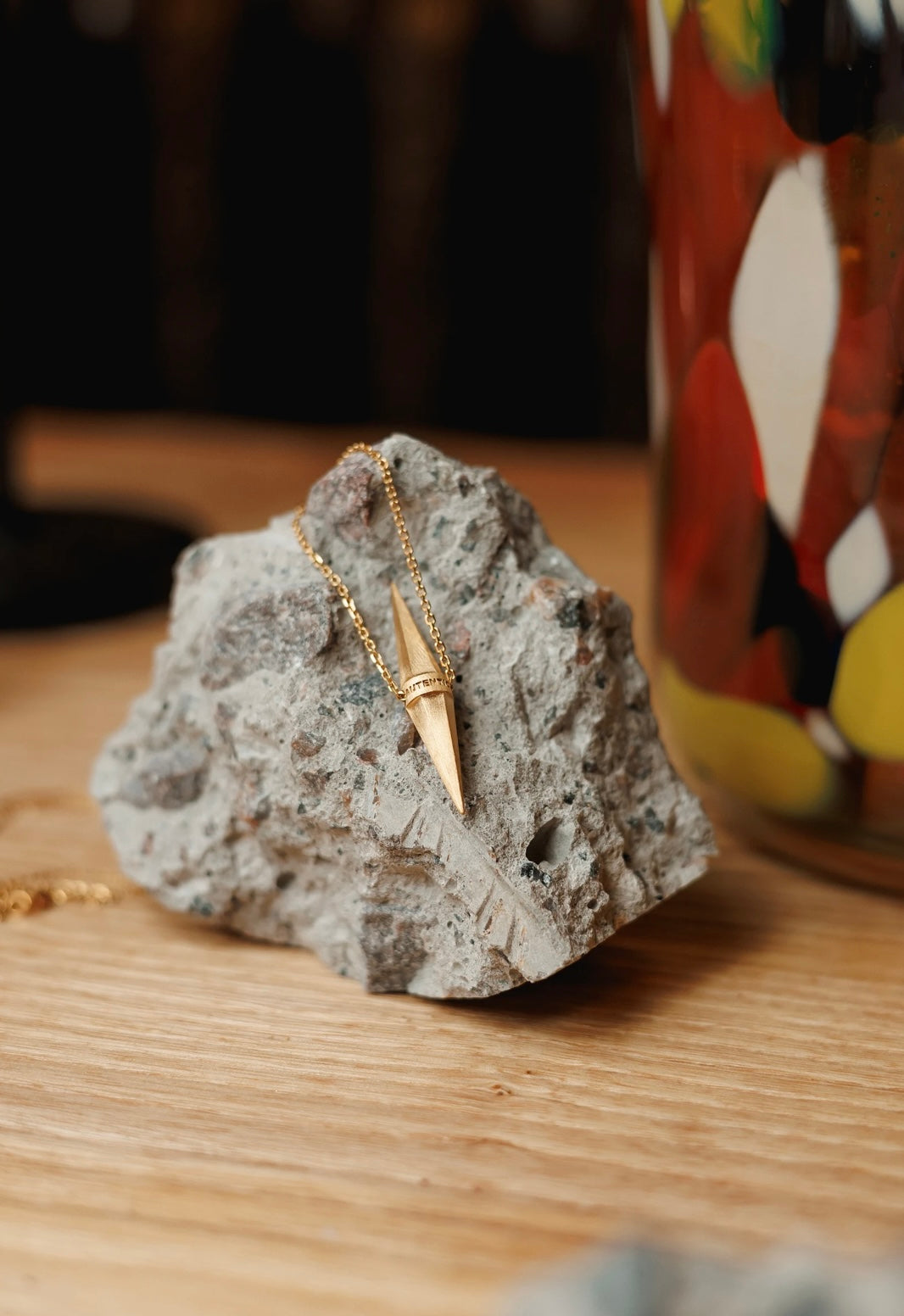 pendant Balance long matte-gold plated 24K