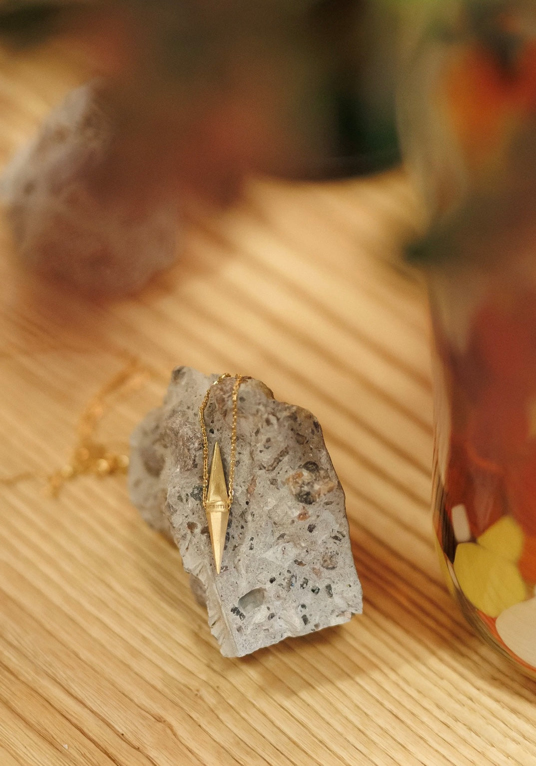 pendant Balance long matte-gold plated 24K