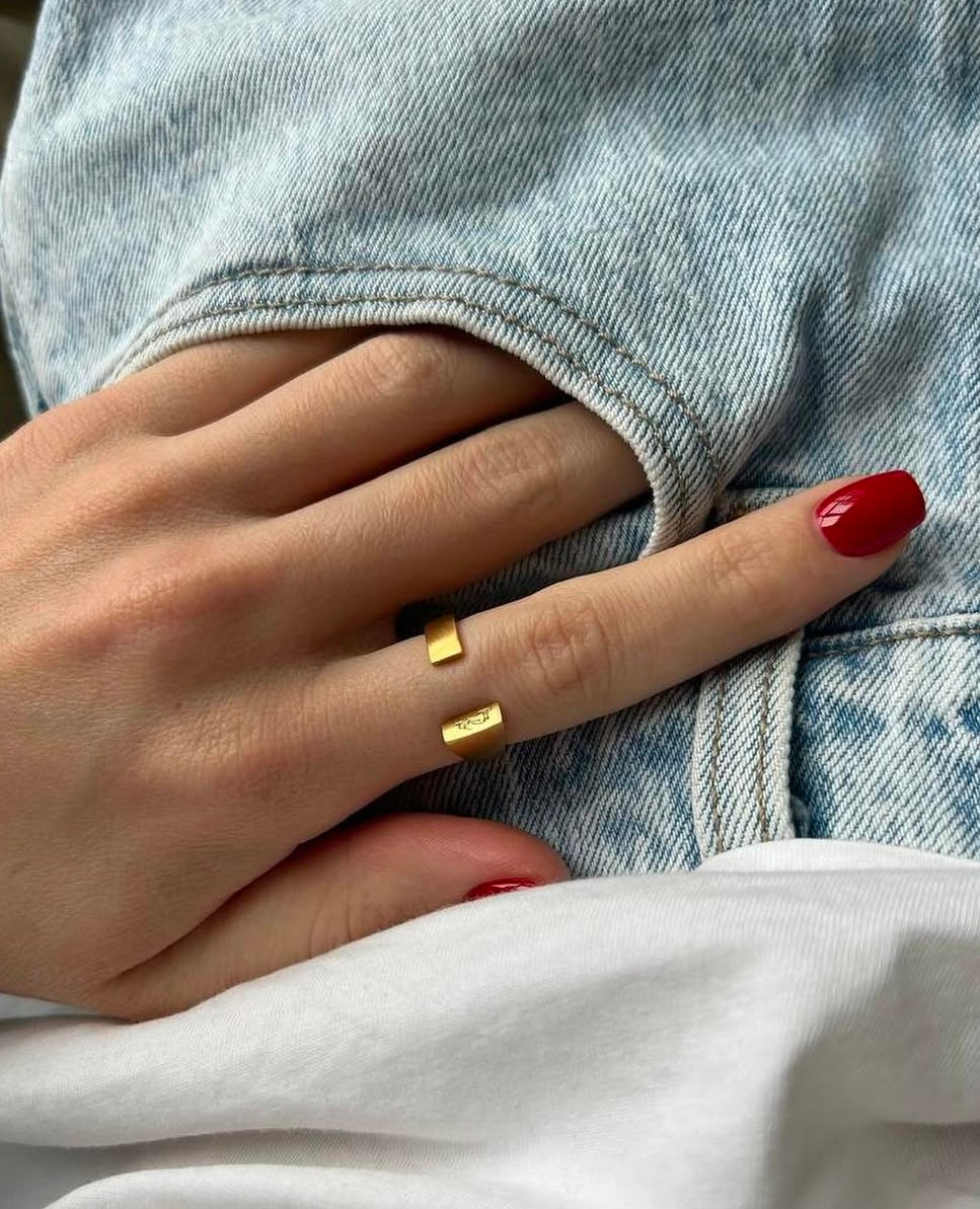 Ring EVERLAST glossy gold plated 24K