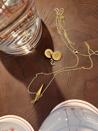 pendant Balance long matte-gold plated 24K